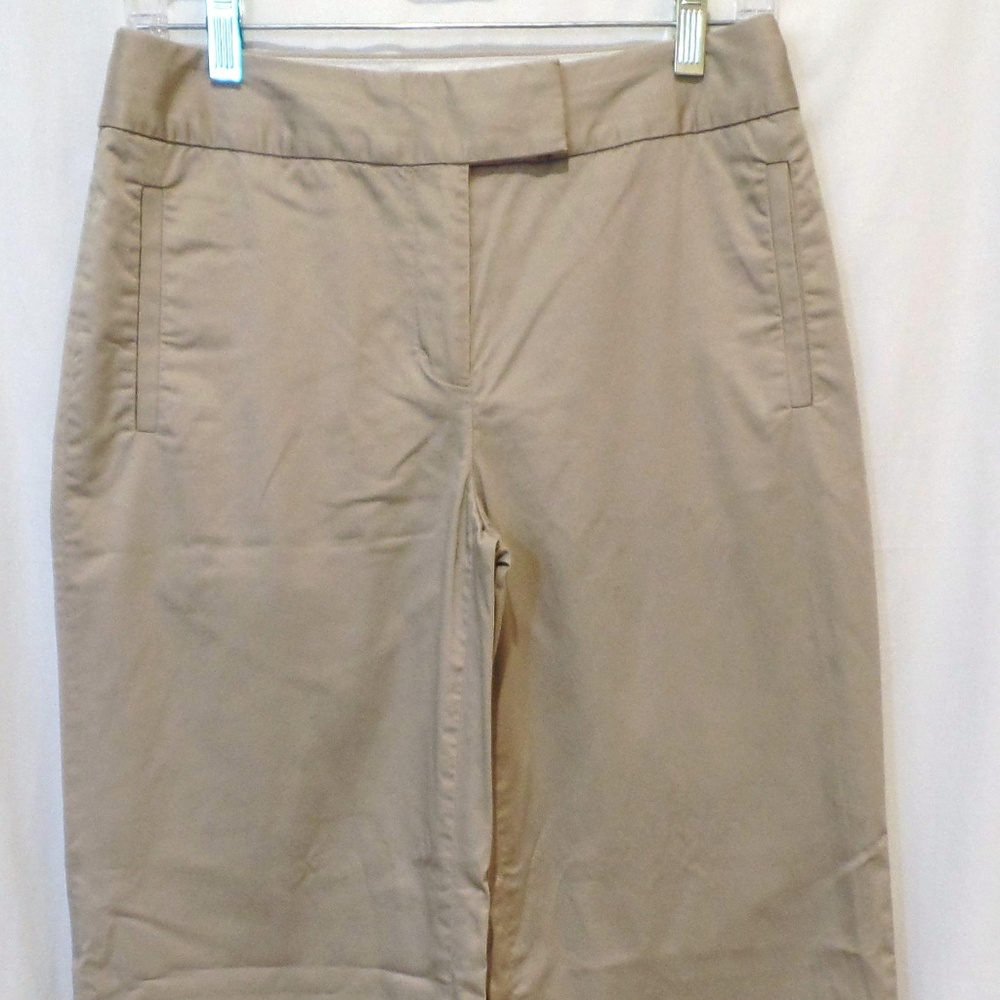 Liz Claiborne Audra Wide Leg Khaki Trouser Pants